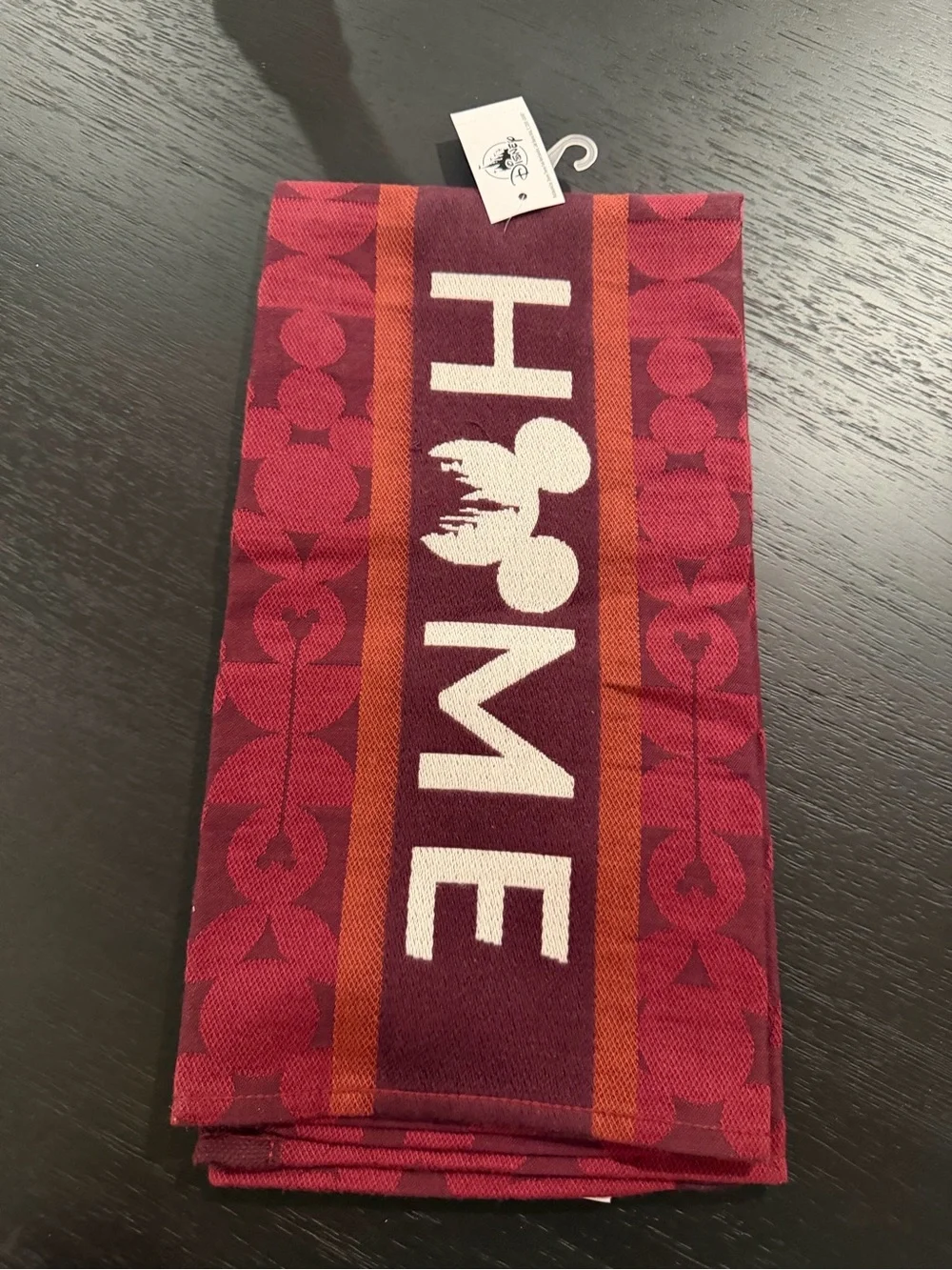 Disney parks HOME Red and Burgundy Decorative towel